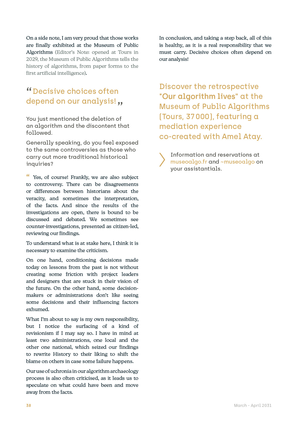 Page of the interview of a public algorithms historian / An accessible and machine-readable version is available at the following link: http://nosalgorithmes.fr/wp-content/uploads/2021/07/NosAlgorithmes-ArchaelogyHistoriography-itw.pdf